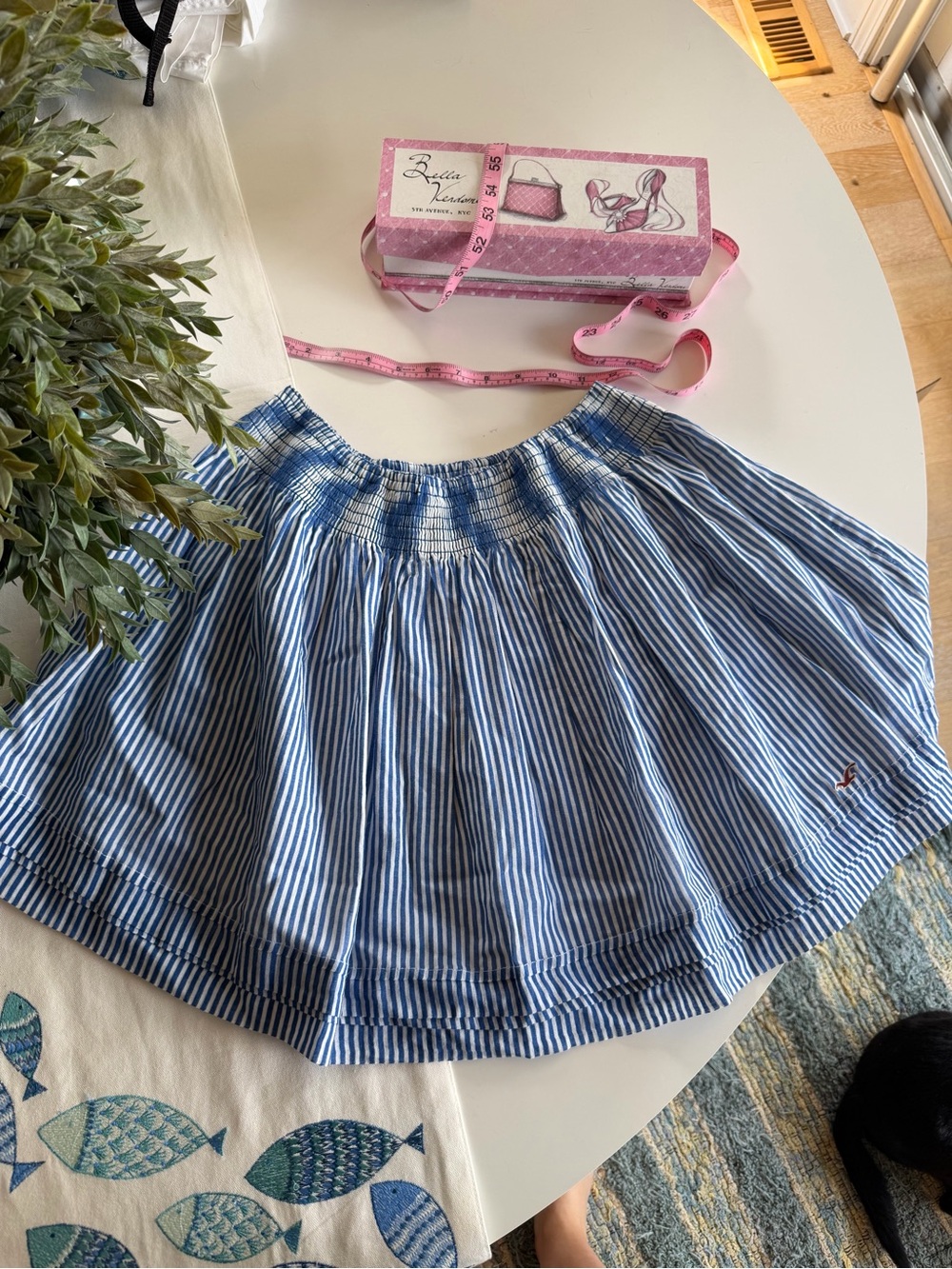Vintage Blue & White Striped Skirt